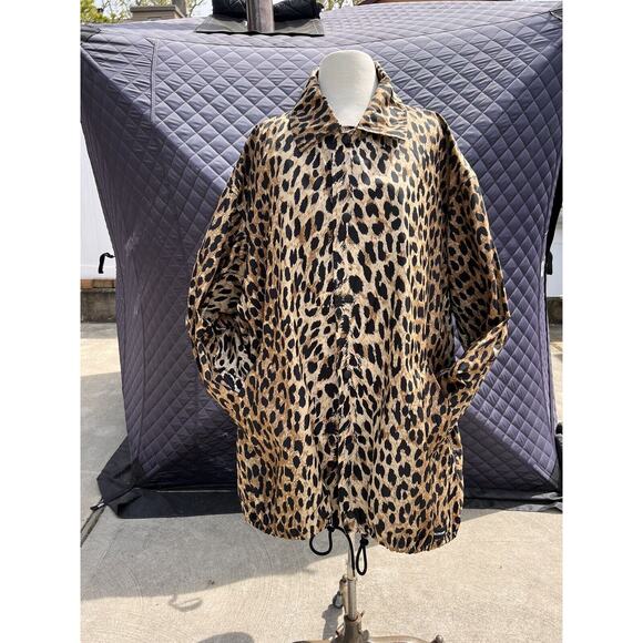 BALENCIAGA jacket Oversize Animal Print Nylon Windbreaker Size 36 raincoat NWT